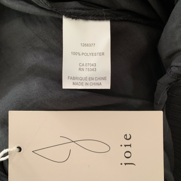 JOIE Black Wide Leg Pleated Satin Pants - Picture 12 of 13